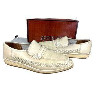 After Hours Vintage Mens Leather Loafers Shoes Sz 11W Cream White